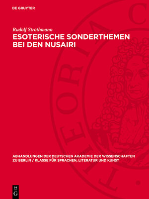 cover image of Esoterische Sonderthemen bei den Nusairi